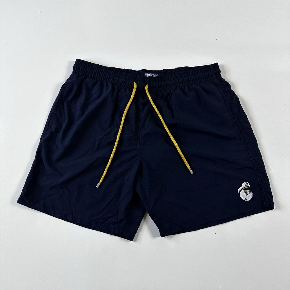 NWT Malbon x Vilebrequin Motu Yacht Club Men's Shorts Bleu Marine Size XXL